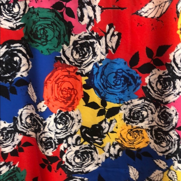 Fresh Prints of Bel Air Vibrant Red Yellow and Blue Button Down Floral Shirt - Picture 7 of 8